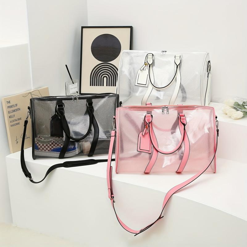 Transparent Mesh Sports Gym Bag Waterproof Travel Duffle Bag