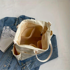 Vintage Large Tote Bag Retro Canvas Shoulder Women's Handbag