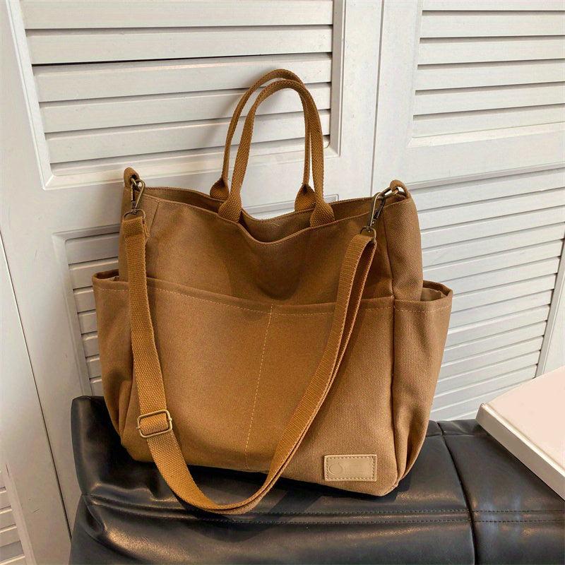 Vintage Large Tote Bag Retro Canvas Shoulder Women's Handbag