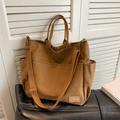 Vintage Large Tote Bag Retro Canvas Shoulder Women's Handbag