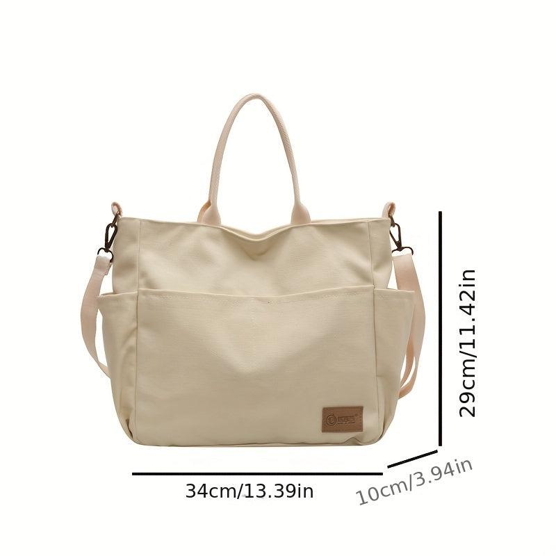 Vintage Large Tote Bag Retro Canvas Shoulder Women's Handbag