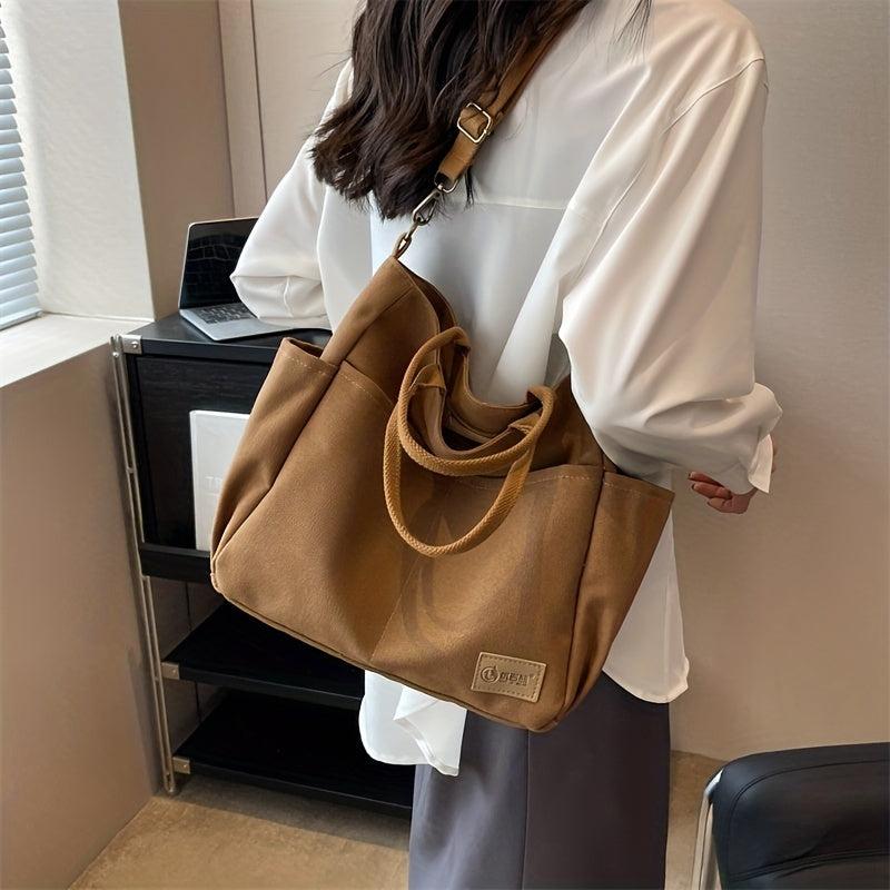 Vintage Large Tote Bag Retro Canvas Shoulder Women's Handbag