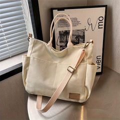 Vintage Large Tote Bag Retro Canvas Shoulder Women's Handbag