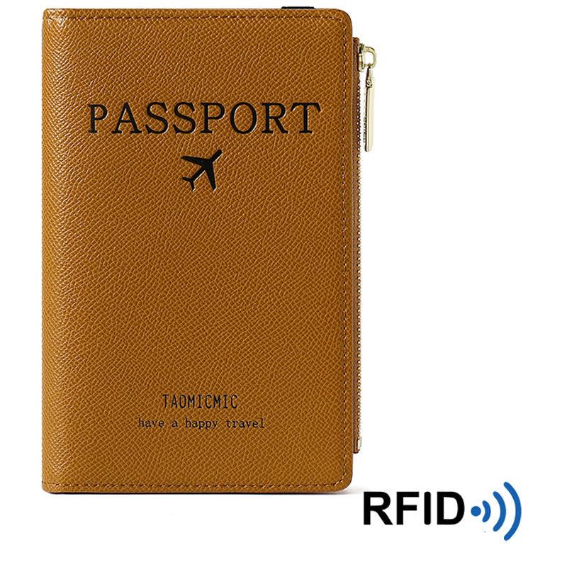 RFID Blocking Passport Wallet Card Holder Zipper Travel Organizer