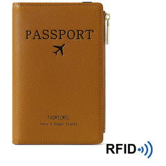 RFID Blocking Passport Wallet Card Holder Zipper Travel Organizer