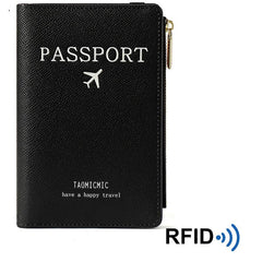 RFID Blocking Passport Wallet Card Holder Zipper Travel Organizer