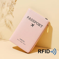 RFID Blocking Passport Wallet Card Holder Zipper Travel Organizer
