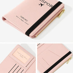 RFID Blocking Passport Wallet Card Holder Zipper Travel Organizer