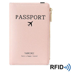 RFID Blocking Passport Wallet Card Holder Zipper Travel Organizer