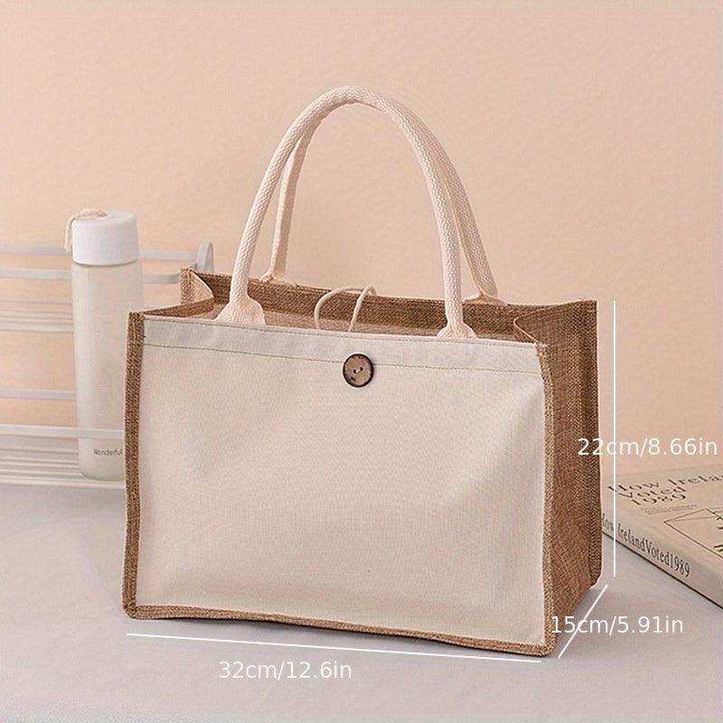 Colorblock Satchel Storage Bag Lightweight Handbag