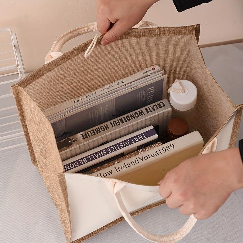 Colorblock Satchel Storage Bag Lightweight Handbag