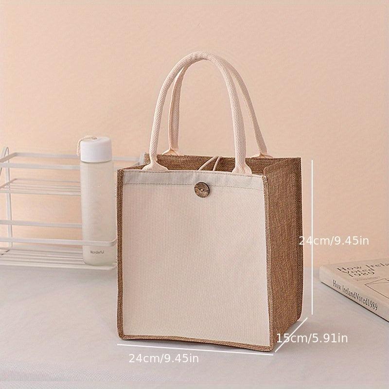 Colorblock Satchel Storage Bag Lightweight Handbag