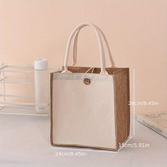Colorblock Satchel Storage Bag Lightweight Handbag