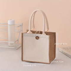 Colorblock Satchel Storage Bag Lightweight Handbag