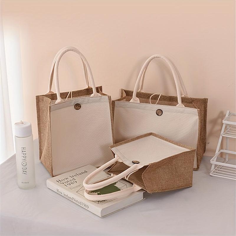 Colorblock Satchel Storage Bag Lightweight Handbag