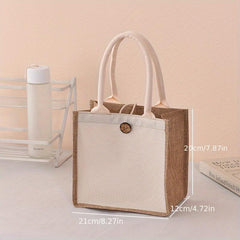 Colorblock Satchel Storage Bag Lightweight Handbag
