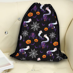 Halloween Pattern Storage Backpack Drawstring Sports Gym Bag