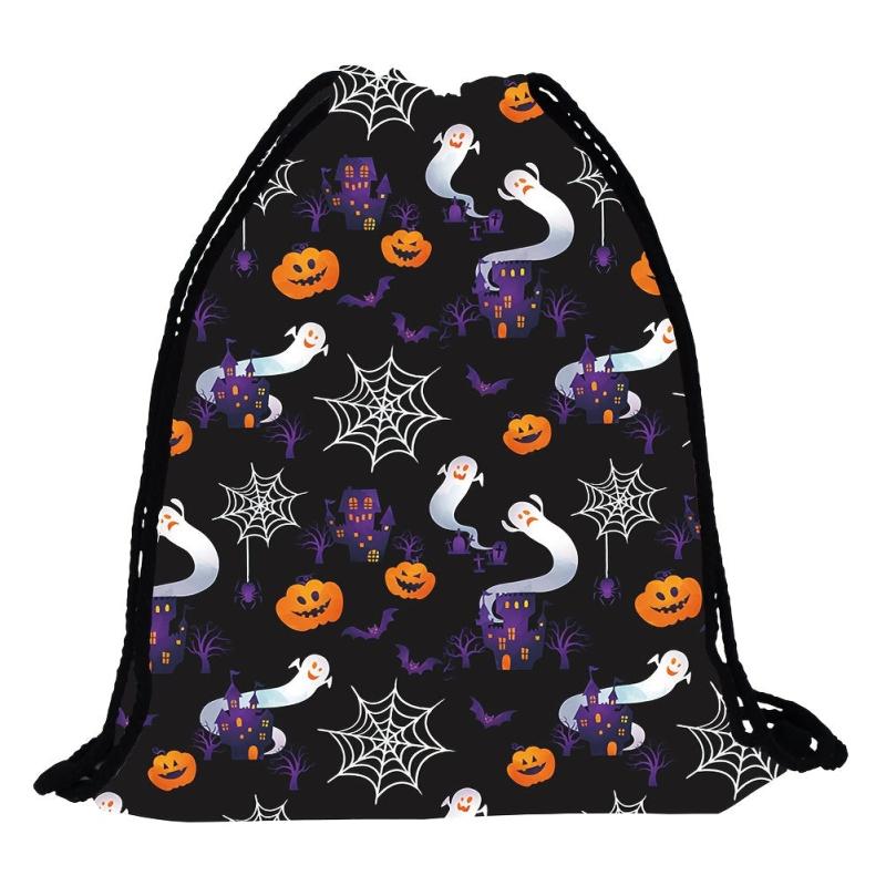 Halloween Pattern Storage Backpack Drawstring Sports Gym Bag