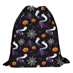 Halloween Pattern Storage Backpack Drawstring Sports Gym Bag