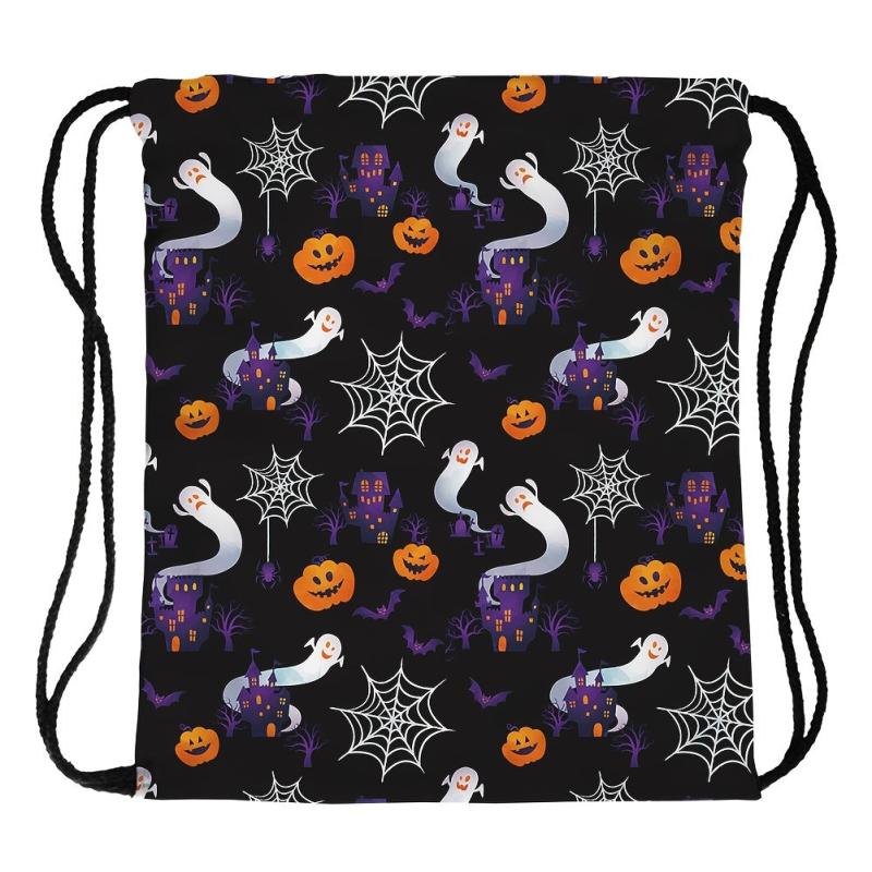 Halloween Pattern Storage Backpack Drawstring Sports Gym Bag