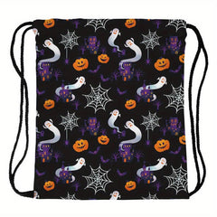 Halloween Pattern Storage Backpack Drawstring Sports Gym Bag