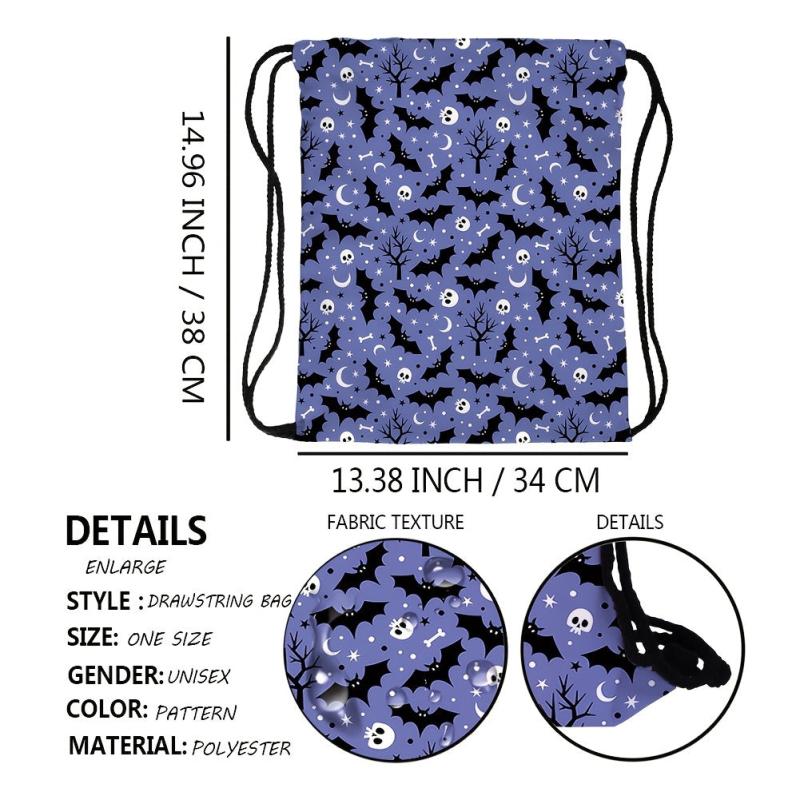 Halloween Pattern Drawstring Bag Lightweight Daypack