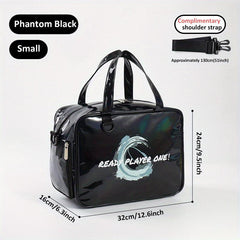 Letter Print Laser Shoulder Bag Lightweight Large Capacity Sports Bag