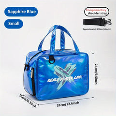 Letter Print Laser Shoulder Bag Lightweight Large Capacity Sports Bag