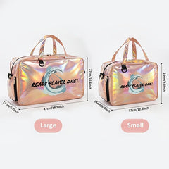 Letter Print Laser Shoulder Bag Lightweight Large Capacity Sports Bag