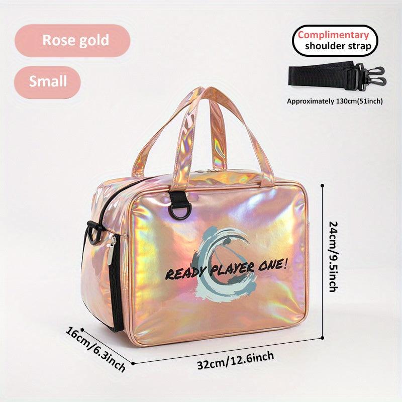 Letter Print Laser Shoulder Bag Lightweight Large Capacity Sports Bag