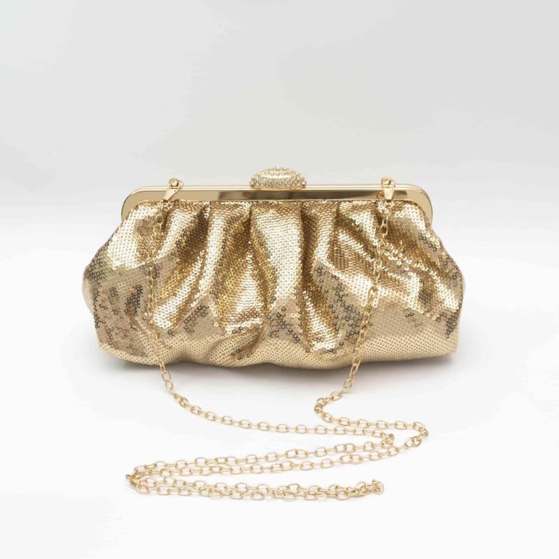 Sequined Ruched Evening Bag Wedding Dress Clutch Purse Women's Handbag
