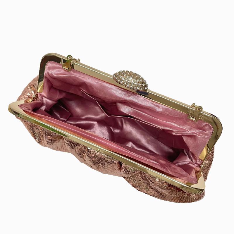 Sequined Ruched Evening Bag Wedding Dress Clutch Purse Women's Handbag