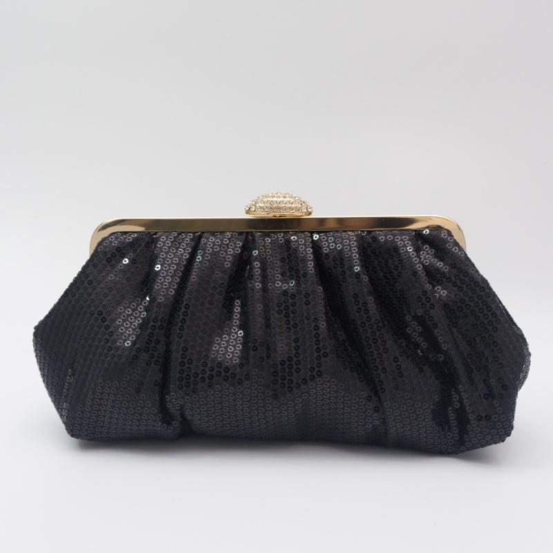 Sequined Ruched Evening Bag Wedding Dress Clutch Purse Women's Handbag