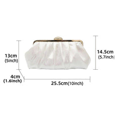 Sequined Ruched Evening Bag Wedding Dress Clutch Purse Women's Handbag