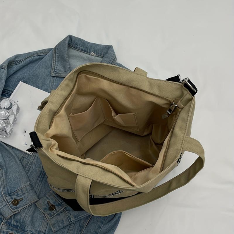Vintage Floral Tote Bag Canvas Shoulder Bag Women's Handbag