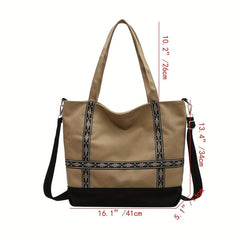 Vintage Floral Tote Bag Canvas Shoulder Bag Women's Handbag