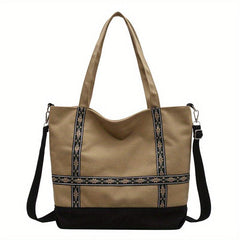 Vintage Floral Tote Bag Canvas Shoulder Bag Women's Handbag