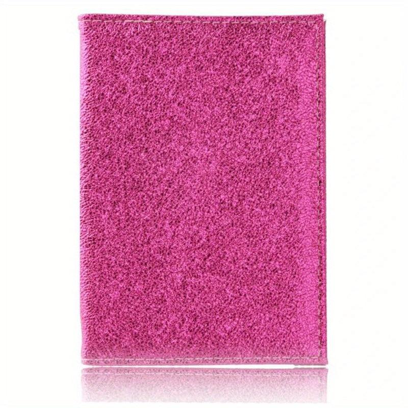Pink Leather Passport Cover for Women Travel Passport Case Holder
