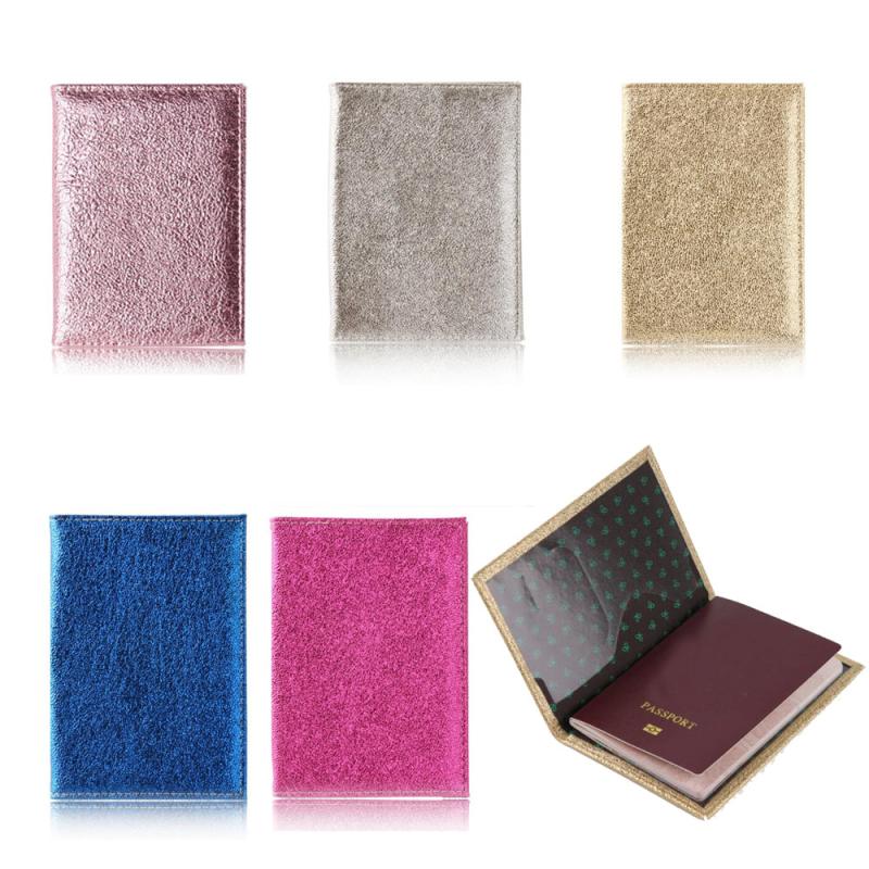 Pink Leather Passport Cover for Women Travel Passport Case Holder