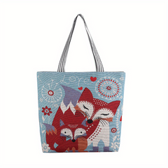 Large Capacity Canvas Handbag Ethnic Style Shoulder Bag