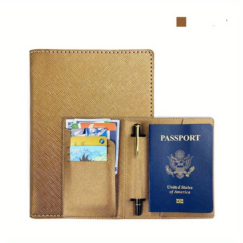 Passport Holder Card Slots Pen Insert Travel Accessories