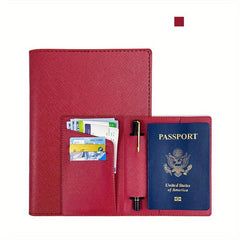 Passport Holder Card Slots Pen Insert Travel Accessories