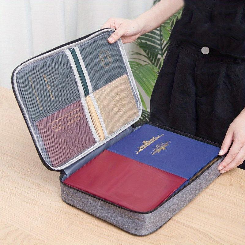 Large Capacity Document File Storage Bag with Passport Lock