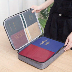 Large Capacity Document File Storage Bag with Passport Lock
