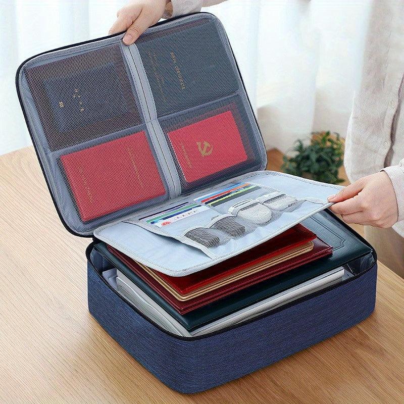 Large Capacity Document File Storage Bag with Passport Lock