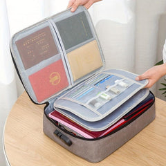 Large Capacity Document File Storage Bag with Passport Lock