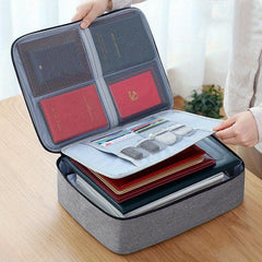 Large Capacity Document File Storage Bag with Passport Lock