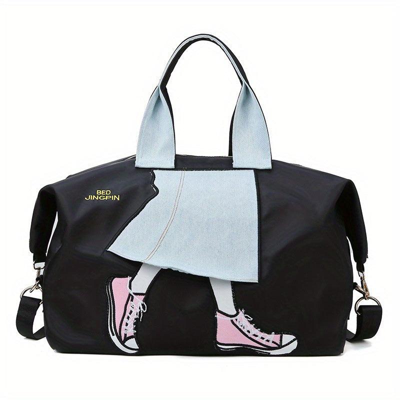 Legs Print Large Capacity Weekender Tote Bag Nylon Waterproof Luggage Bag