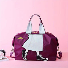 Legs Print Large Capacity Weekender Tote Bag Nylon Waterproof Luggage Bag