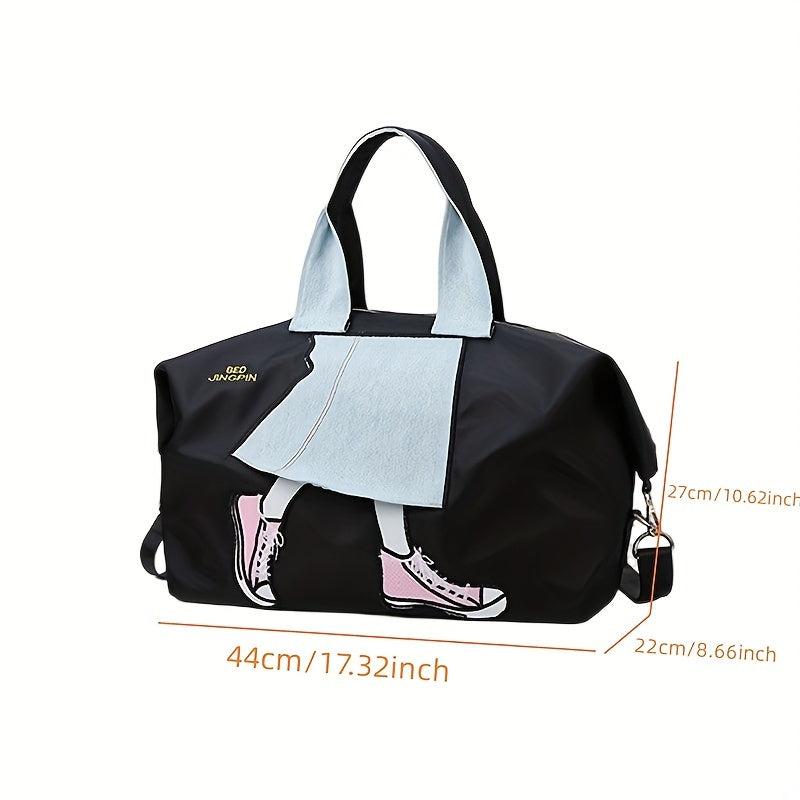 Legs Print Large Capacity Weekender Tote Bag Nylon Waterproof Luggage Bag
